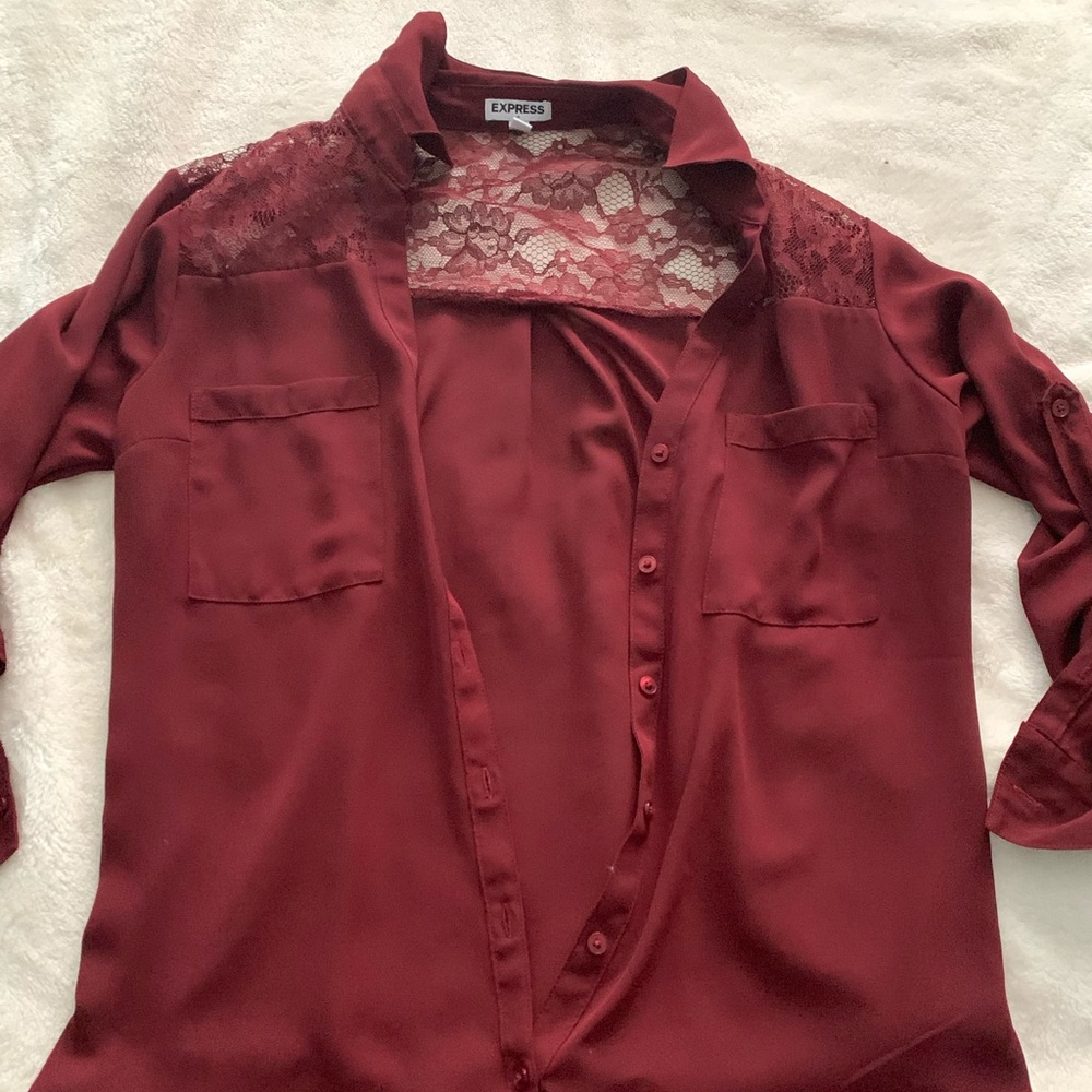 Express Red Button-up shirt